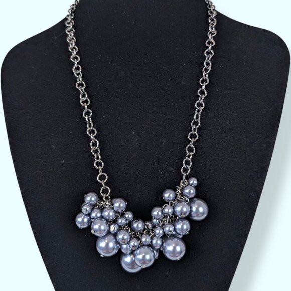 Vera Wang Dark Faux Pearl Bauble Necklace - Picture 1 of 5